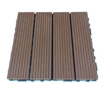 Outdoor Woodgrain WPC-vloertegels Terrasplank Klikvloeren 300x300mm