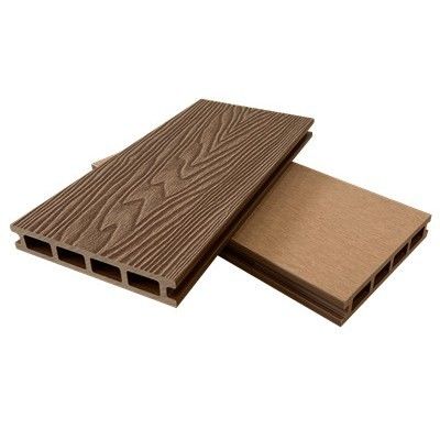 Contemporary Composite Teak Plastic Houten Dek WPC 3D Embossed Voor Terras