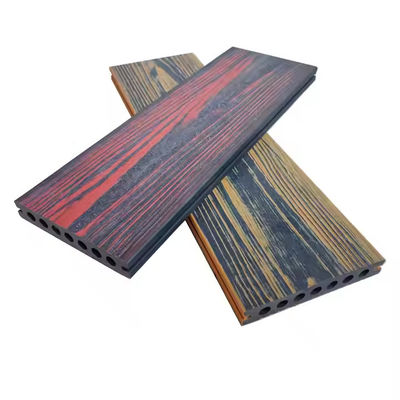 Houtnerf buitenterras gemengd kleuren composiet
