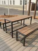 Populaire tuinmeubelset - Commerciële WPC-tafel voor buiten met bank