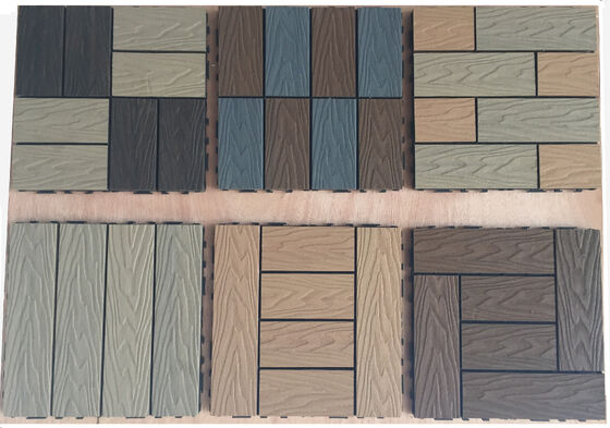 DIY WPC-dektegels 30*30CM natuurlijke houtnerf buitenvloeren voor thuispatio